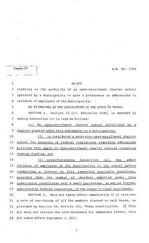 82nd Texas Legislature, Regular Session, House Bill 2366, Chapter 317