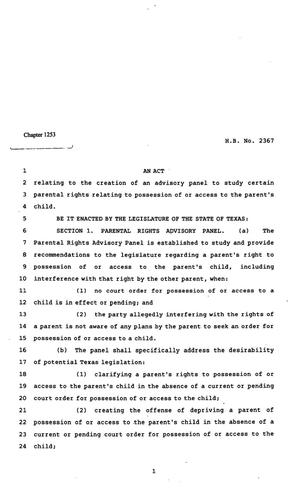 82nd Texas Legislature, Regular Session, House Bill 2367, Chapter 1253