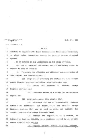 82nd Texas Legislature, Regular Session, House Bill 240, Chapter 220