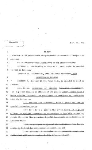 82nd Texas Legislature, Regular Session, House Bill 260, Chapter 223
