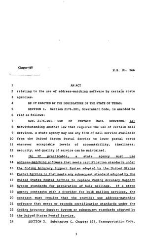 82nd Texas Legislature, Regular Session, House Bill 266, Chapter 468