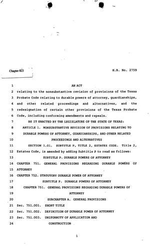 82nd Texas Legislature, Regular Session, House Bill 2759, Chapter 823