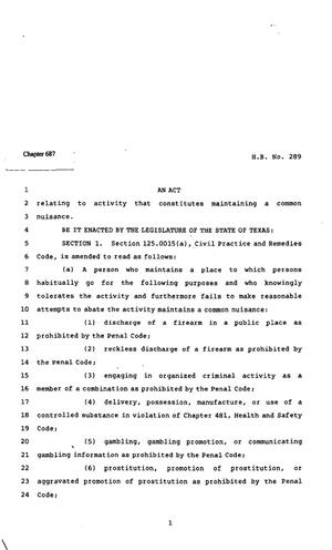 82nd Texas Legislature, Regular Session, House Bill 289, Chapter 687