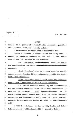 82nd Texas Legislature, Regular Session, House Bill 300, Chapter 1126