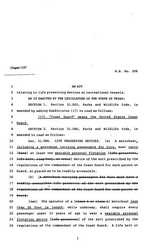 82nd Texas Legislature, Regular Session, House Bill 308, Chapter 1127