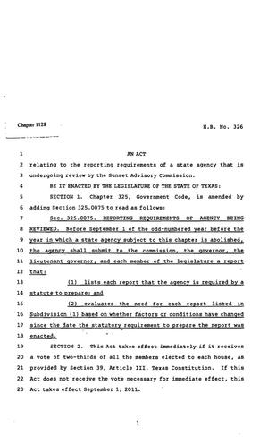 82nd Texas Legislature, Regular Session, House Bill 326, Chapter 1128