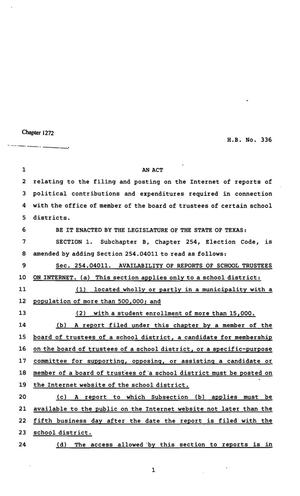 82nd Texas Legislature, Regular Session, House Bill 336, Chapter 1272