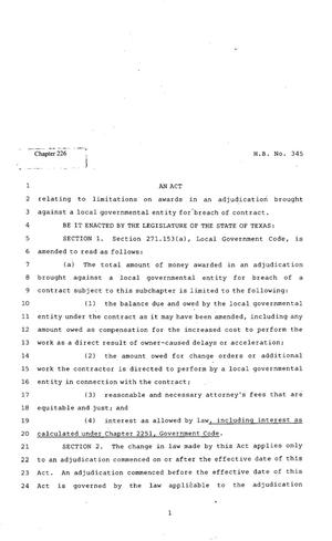 82nd Texas Legislature, Regular Session, House Bill 345, Chapter 226