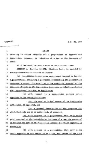 82nd Texas Legislature, Regular Session, House Bill 360, Chapter 692