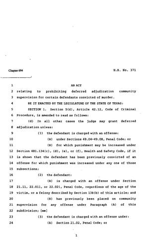 82nd Texas Legislature, Regular Session, House Bill 371, Chapter 694