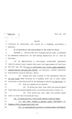 82nd Texas Legislature, Regular Session, House Bill 378, Chapter 229