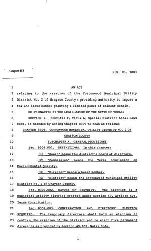 82nd Texas Legislature, Regular Session, House Bill 3803, Chapter 853