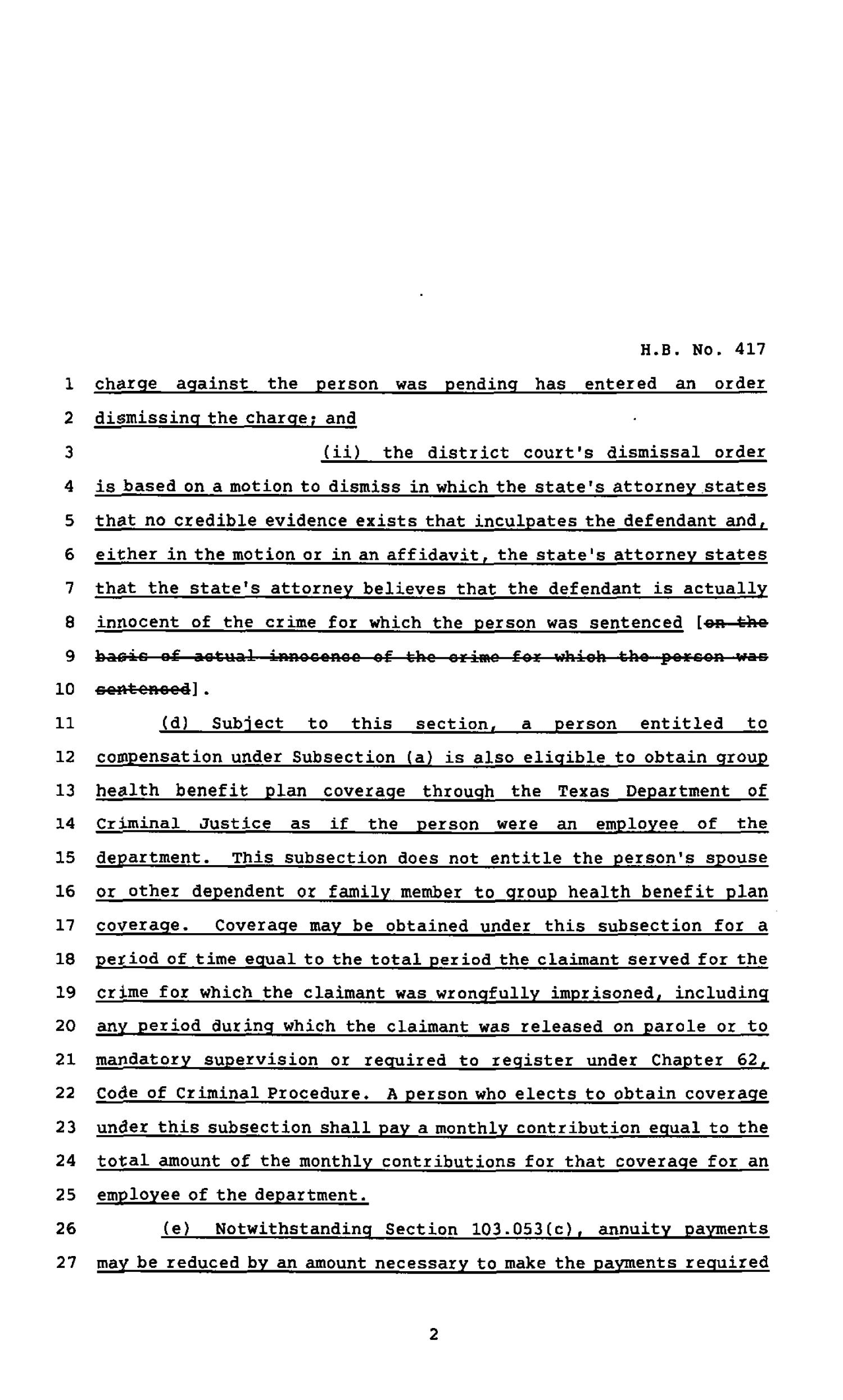 82nd Texas Legislature, Regular Session, House Bill 417, Chapter 698
                                                
                                                    [Sequence #]: 2 of 11
                                                