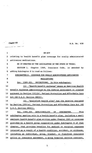 82nd Texas Legislature, Regular Session, House Bill 438, Chapter 105