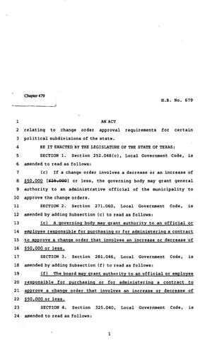 82nd Texas Legislature, Regular Session, House Bill 679, Chapter 479