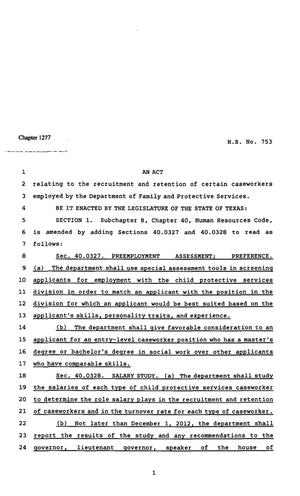 82nd Texas Legislature, Regular Session, House Bill 753, Chapter 1277
