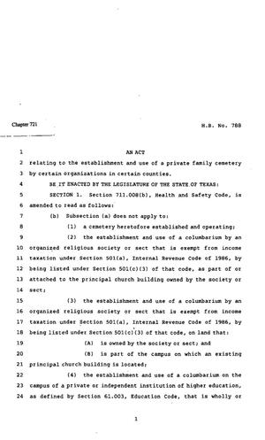 82nd Texas Legislature, Regular Session, House Bill 788, Chapter 721