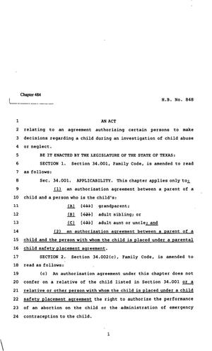 82nd Texas Legislature, Regular Session, House Bill 848, Chapter 484