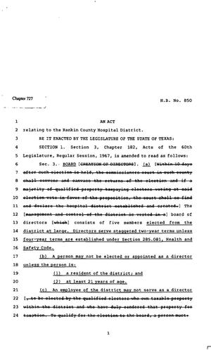 82nd Texas Legislature, Regular Session, House Bill 850, Chapter 727