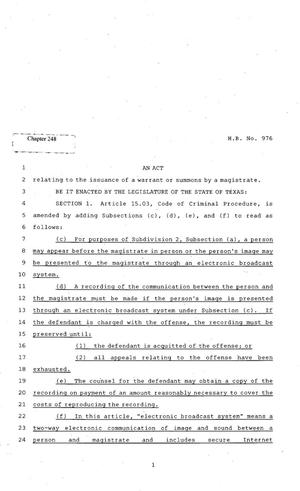 82nd Texas Legislature, Regular Session, House Bill 976, Chapter 248
