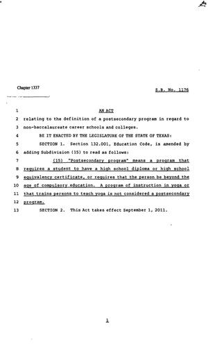 82nd Texas Legislature, Regular Session, Senate Bill 1176, Chapter 1337