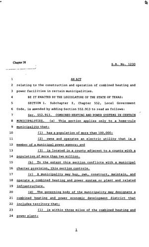 82nd Texas Legislature, Regular Session, Senate Bill 1230, Chapter 38