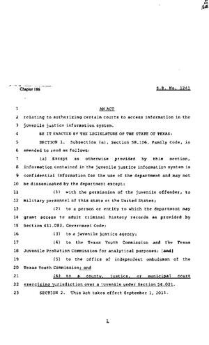 82nd Texas Legislature, Regular Session, Senate Bill 1241, Chapter 186