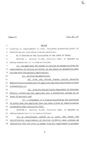 82nd Texas Legislature, Regular Session, Senate Bill 14, Chapter 123
