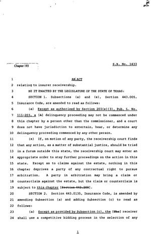 82nd Texas Legislature, Regular Session, Senate Bill 1433, Chapter 193