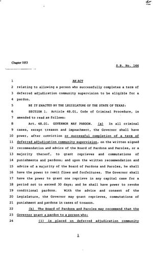 82nd Texas Legislature, Regular Session, Senate Bill 144, Chapter 1053