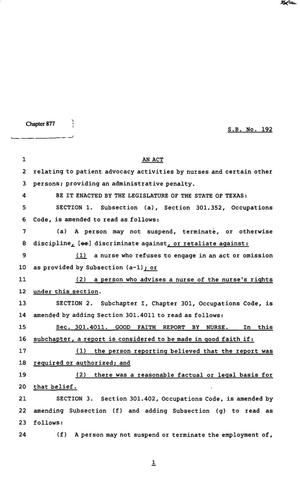 82nd Texas Legislature, Regular Session, Senate Bill 192, Chapter 877