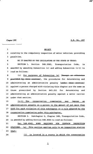 82nd Texas Legislature, Regular Session, Senate Bill 197, Chapter 1202
