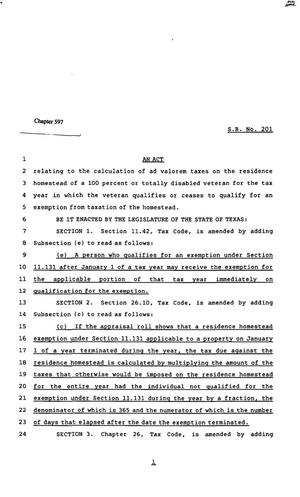 82nd Texas Legislature, Regular Session, Senate Bill 201, Chapter 597