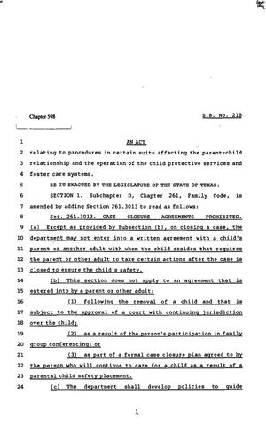 82nd Texas Legislature, Regular Session, Senate Bill 218, Chapter 598