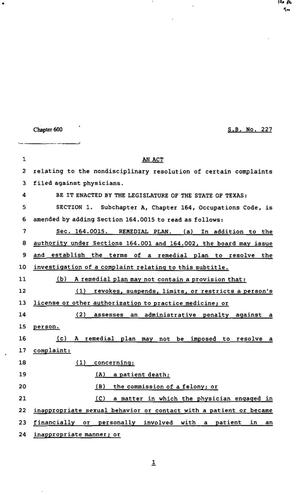 82nd Texas Legislature, Regular Session, Senate Bill 227, Chapter 600