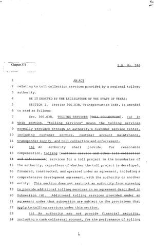82nd Texas Legislature, Regular Session, Senate Bill 246, Chapter 373