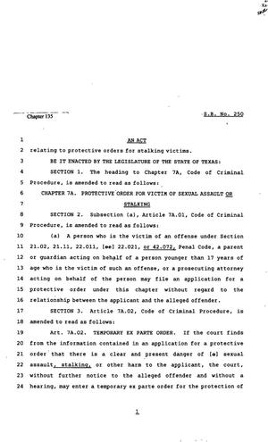 82nd Texas Legislature, Regular Session, Senate Bill 250, Chapter 135