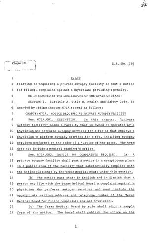 82nd Texas Legislature, Regular Session, Senate Bill 256, Chapter 374