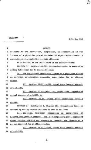 82nd Texas Legislature, Regular Session, Senate Bill 263, Chapter 883