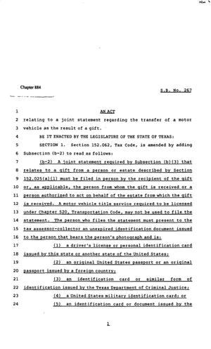 82nd Texas Legislature, Regular Session, Senate Bill 267, Chapter 884