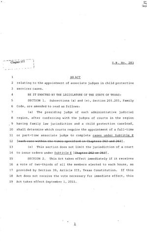 82nd Texas Legislature, Regular Session, Senate Bill 283, Chapter 377