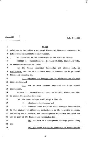 82nd Texas Legislature, Regular Session, Senate Bill 290, Chapter 885