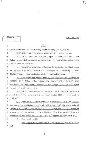 82nd Texas Legislature, Regular Session, Senate Bill 310, Chapter 378