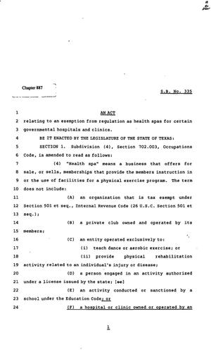 82nd Texas Legislature, Regular Session, Senate Bill 335, Chapter 887