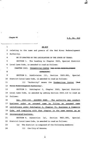 82nd Texas Legislature, Regular Session, Senate Bill 410, Chapter 49