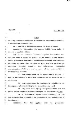 82nd Texas Legislature, Regular Session, Senate Bill SB430, Chapter 607