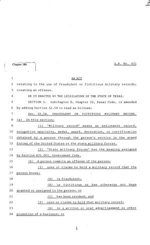 82nd Texas Legislature, Regular Session, Senate Bill SB431, Chapter 386