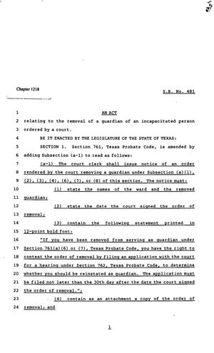 82nd Texas Legislature, Regular Session, Senate Bill 481, Chapter 1218