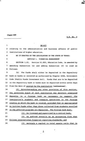 82nd Texas Legislature, Regular Session, Senate Bill 5, Chapter 1049