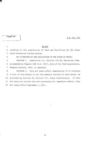 82nd Texas Legislature, Regular Session, Senate Bill 514, Chapter 394